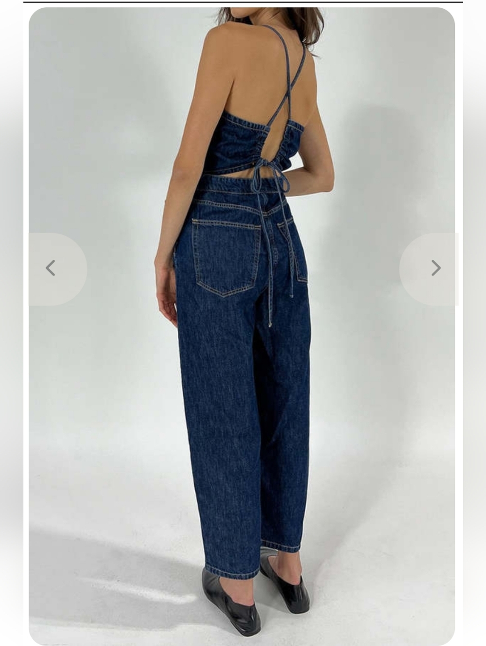 ETICA KAAN BIRDIE HALTER Denim JUMPSUIT Medium NWT - Picture 10 of 12